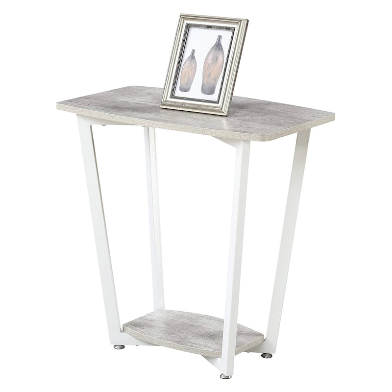 Table d'appoint industrielle avec étagère à deux niveaux
