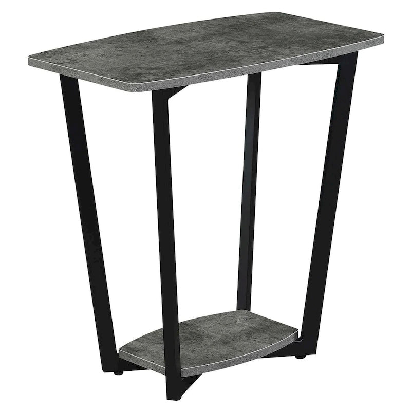 Table d'appoint industrielle avec étagère à deux niveaux