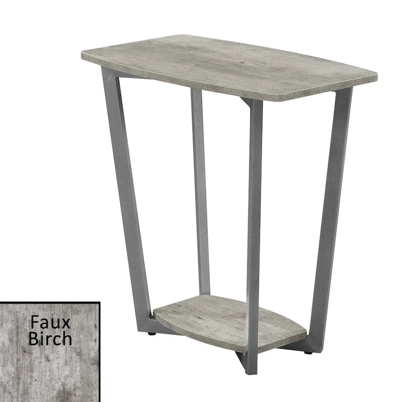Table d'appoint industrielle avec étagère à deux niveaux