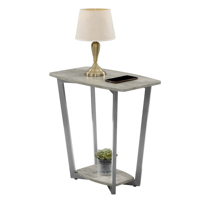 Table d'appoint industrielle avec étagère à deux niveaux