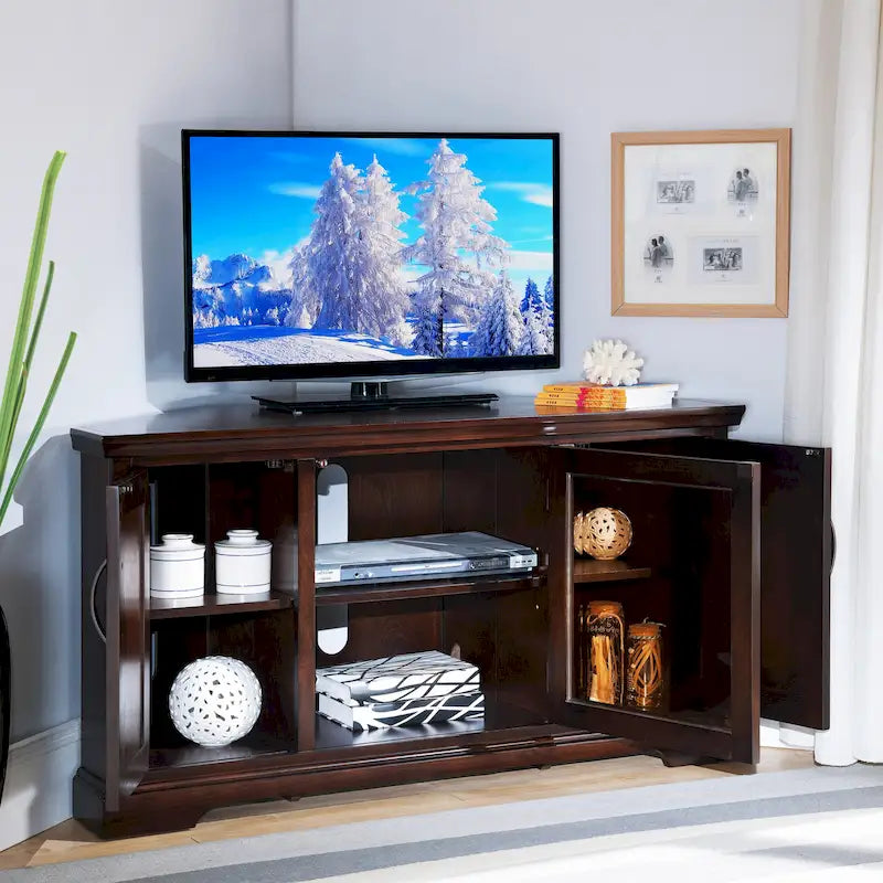 Meuble TV d'angle Mission en bois massif