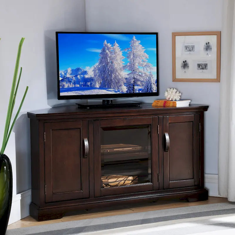 Meuble TV d'angle Mission en bois massif