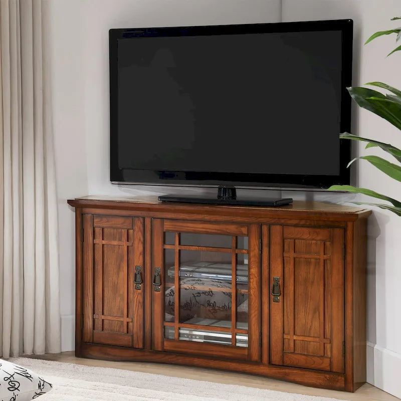 Meuble TV d'angle Mission en bois massif