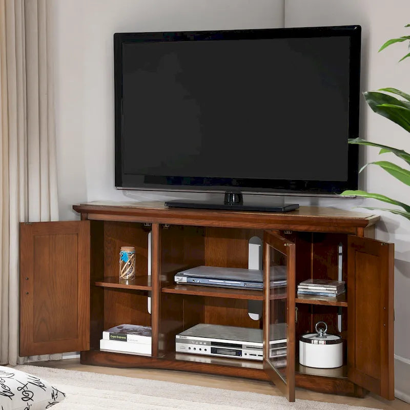 Meuble TV d'angle Mission en bois massif