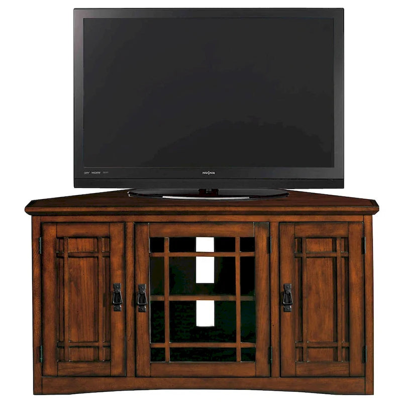 Meuble TV d'angle Mission en bois massif