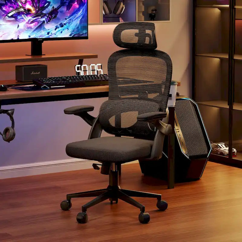 Chaise de bureau ergonomique à dossier haut pour personnes fortes et de grande taille