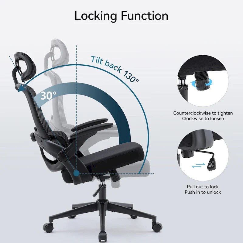 Chaise de bureau ergonomique à dossier haut pour personnes fortes et de grande taille