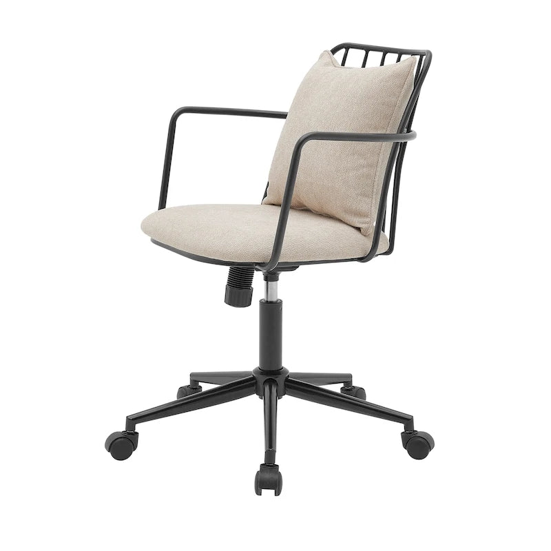 Chaise de bureau moderne en tissu avec pivotement à 360° et réglage en hauteur