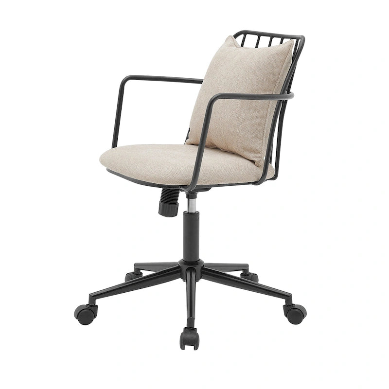 Chaise de bureau moderne en tissu avec pivotement à 360° et réglage en hauteur
