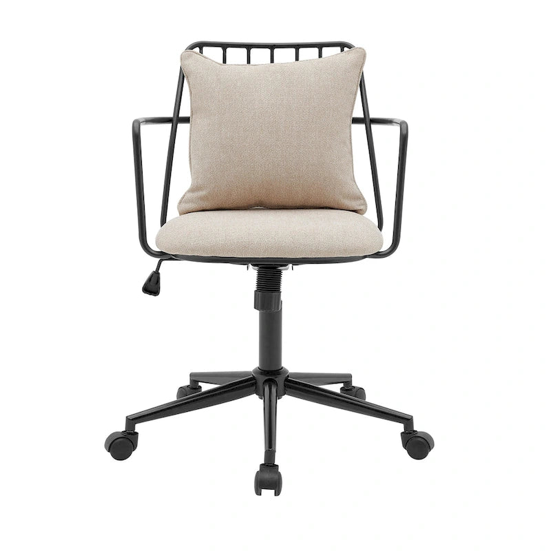 Chaise de bureau moderne en tissu avec pivotement à 360° et réglage en hauteur