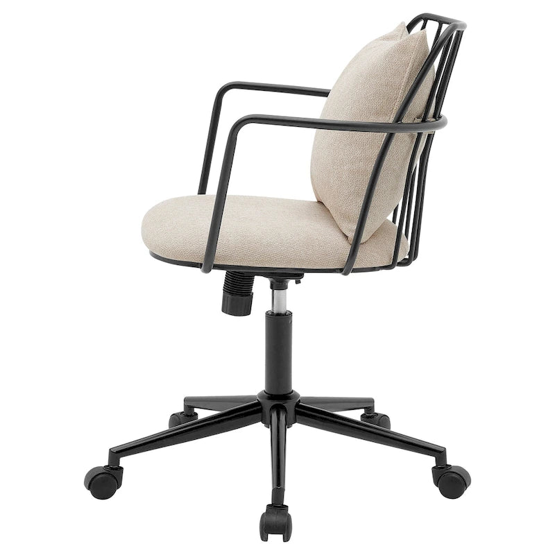 Chaise de bureau moderne en tissu avec pivotement à 360° et réglage en hauteur