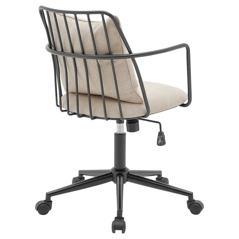 Chaise de bureau moderne en tissu avec pivotement à 360° et réglage en hauteur