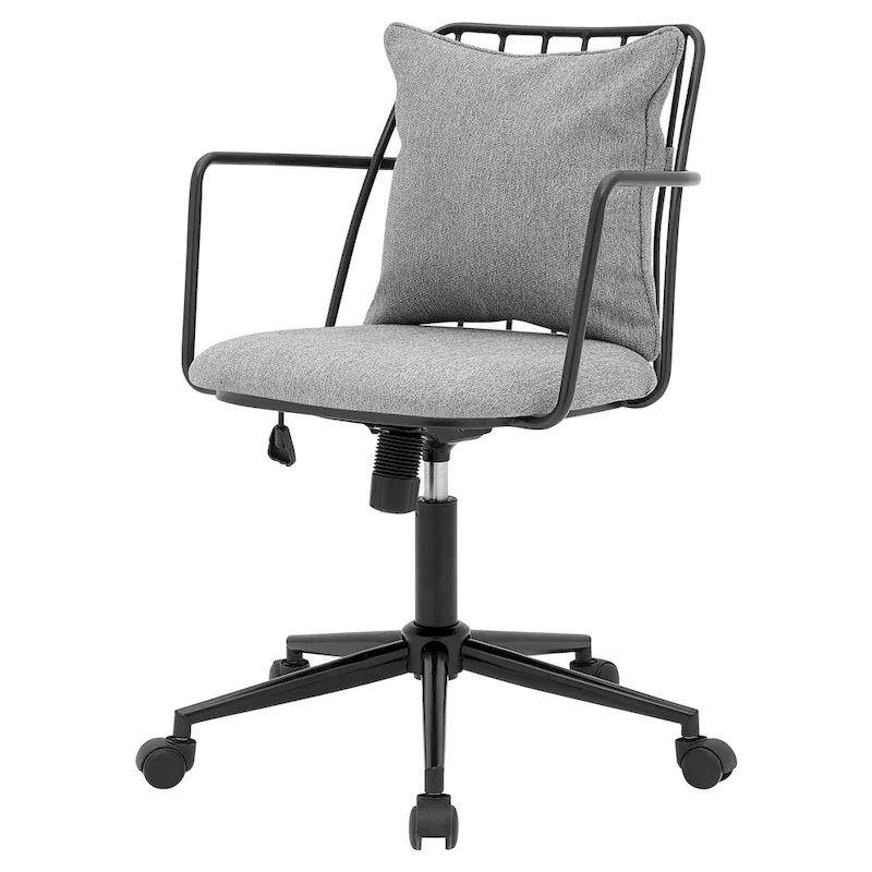 Chaise de bureau moderne en tissu avec pivotement à 360° et réglage en hauteur