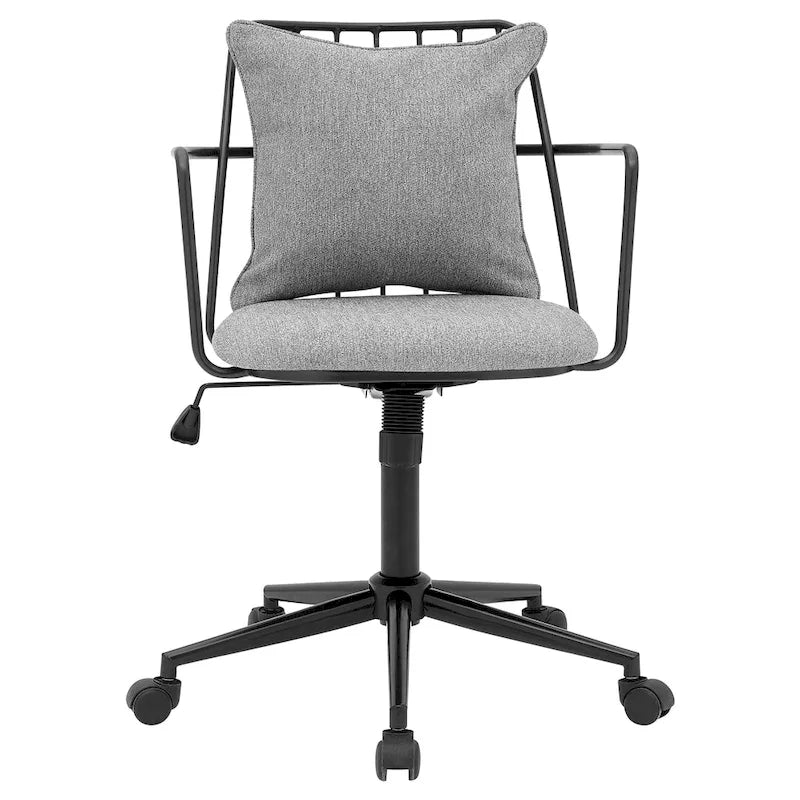 Chaise de bureau moderne en tissu avec pivotement à 360° et réglage en hauteur