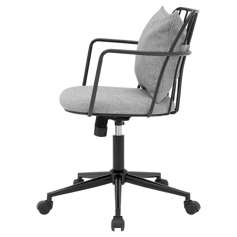 Chaise de bureau moderne en tissu avec pivotement à 360° et réglage en hauteur