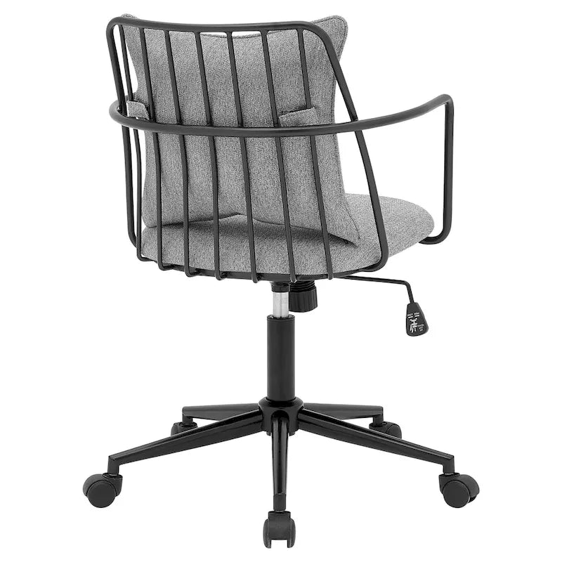 Chaise de bureau moderne en tissu avec pivotement à 360° et réglage en hauteur
