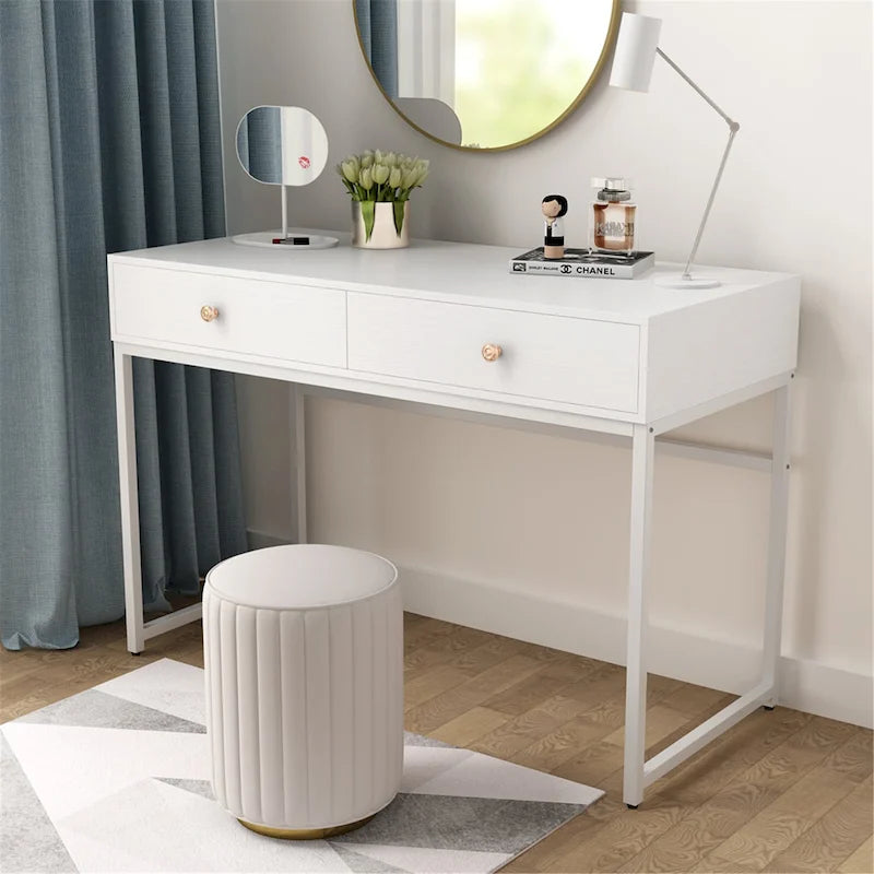 Bureau de télétravail de 47 pouces avec 2 tiroirs de rangement
