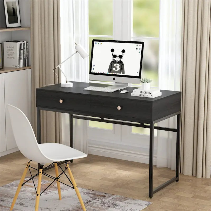 Bureau de télétravail de 47 pouces avec 2 tiroirs de rangement