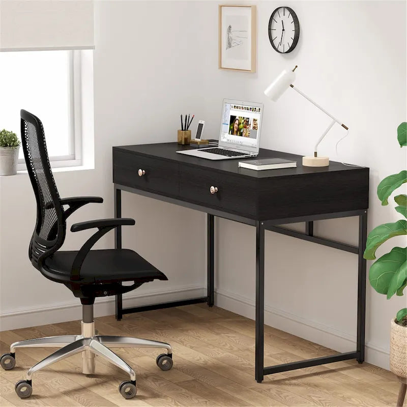Bureau de télétravail de 47 pouces avec 2 tiroirs de rangement