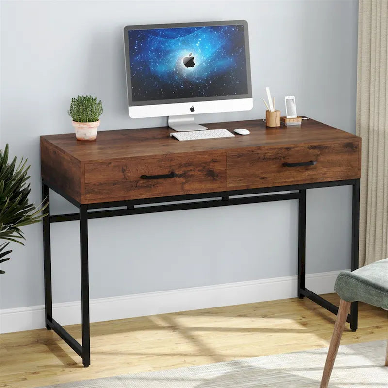 Bureau de télétravail de 47 pouces avec 2 tiroirs de rangement