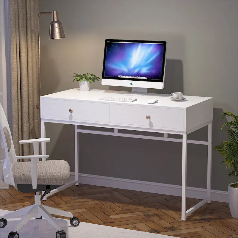 Bureau de télétravail de 47 pouces avec 2 tiroirs de rangement
