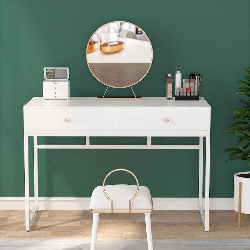 Bureau de télétravail de 47 pouces avec 2 tiroirs de rangement