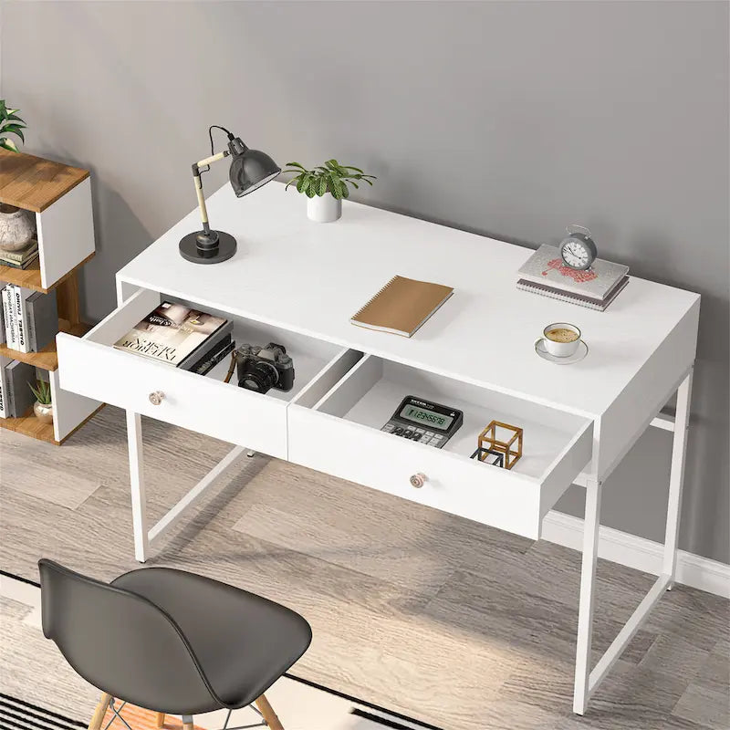 Bureau de télétravail de 47 pouces avec 2 tiroirs de rangement