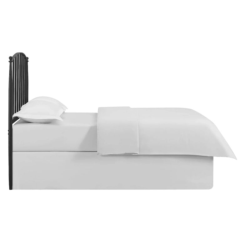 Tête de lit cintrée en métal de taille King avec pieds coniques