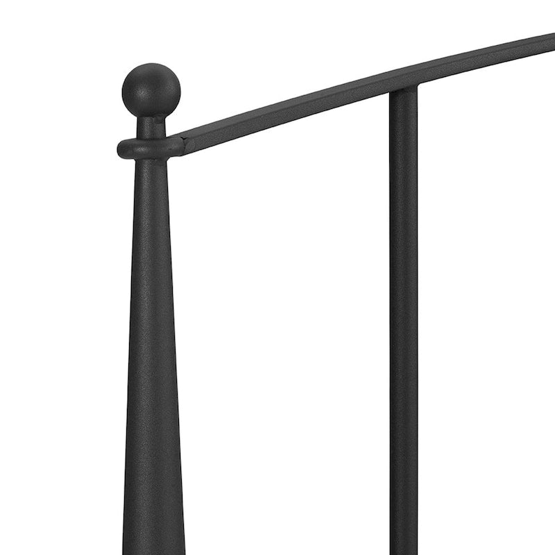 Tête de lit cintrée en métal de taille King avec pieds coniques