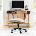Chaise de bureau moderne pivotante en rotin avec réglage en hauteur