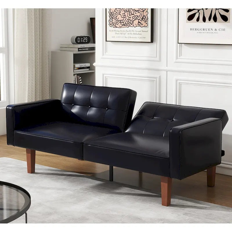 Canapé-lit convertible futon avec matelas en mousse à mémoire de forme