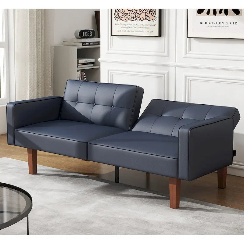 Canapé-lit convertible futon avec matelas en mousse à mémoire de forme