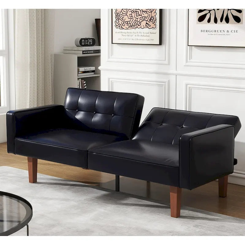Canapé-lit convertible futon avec matelas en mousse à mémoire de forme
