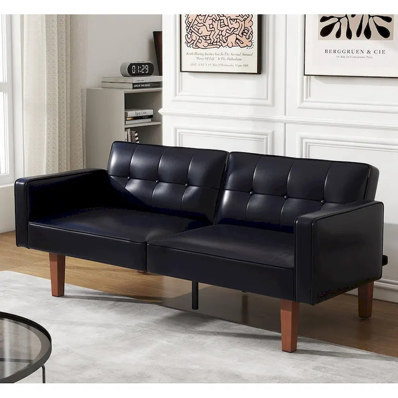 Canapé-lit convertible futon avec matelas en mousse à mémoire de forme