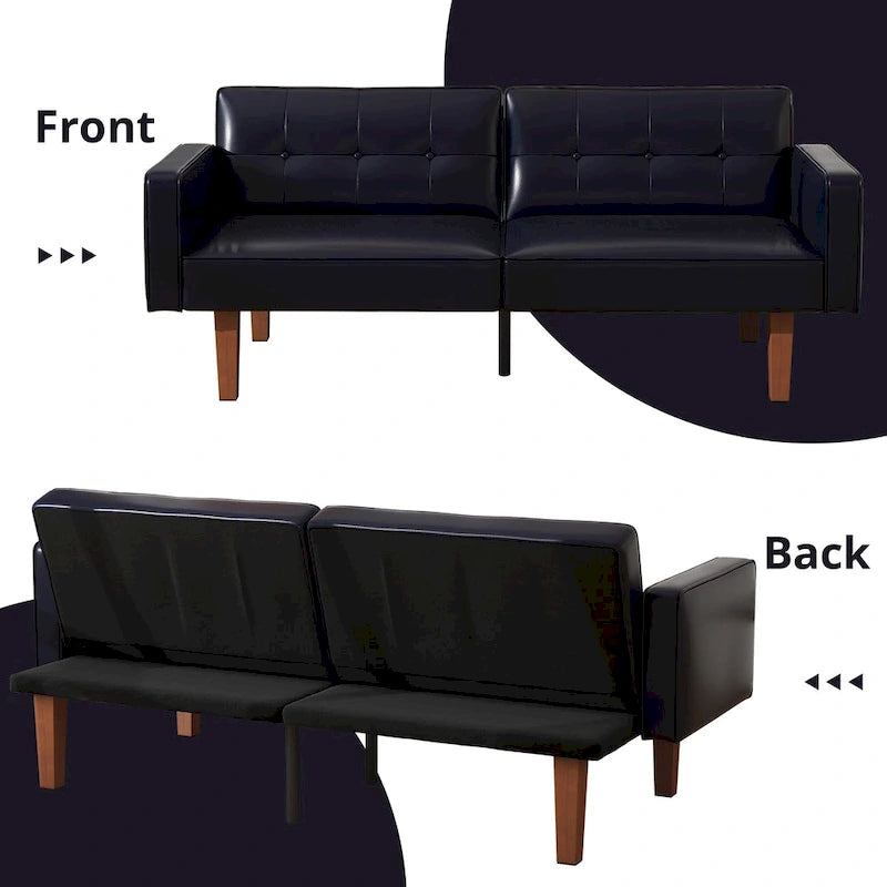 Canapé-lit convertible futon avec matelas en mousse à mémoire de forme