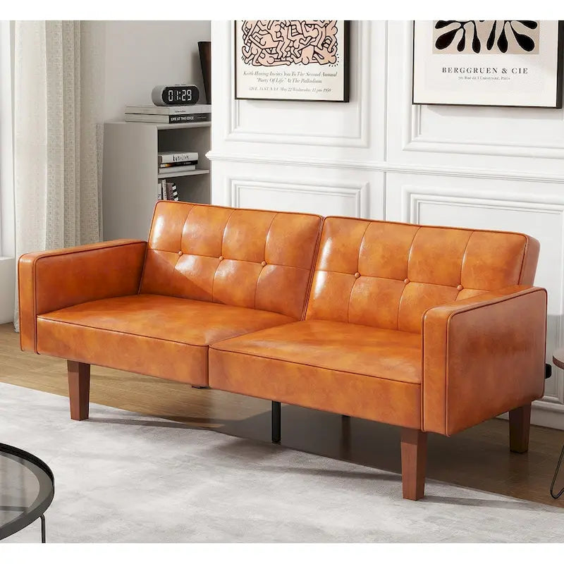 Canapé-lit convertible futon avec matelas en mousse à mémoire de forme