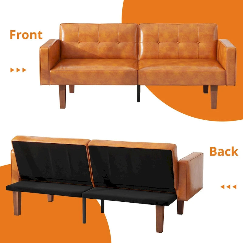 Canapé-lit convertible futon avec matelas en mousse à mémoire de forme