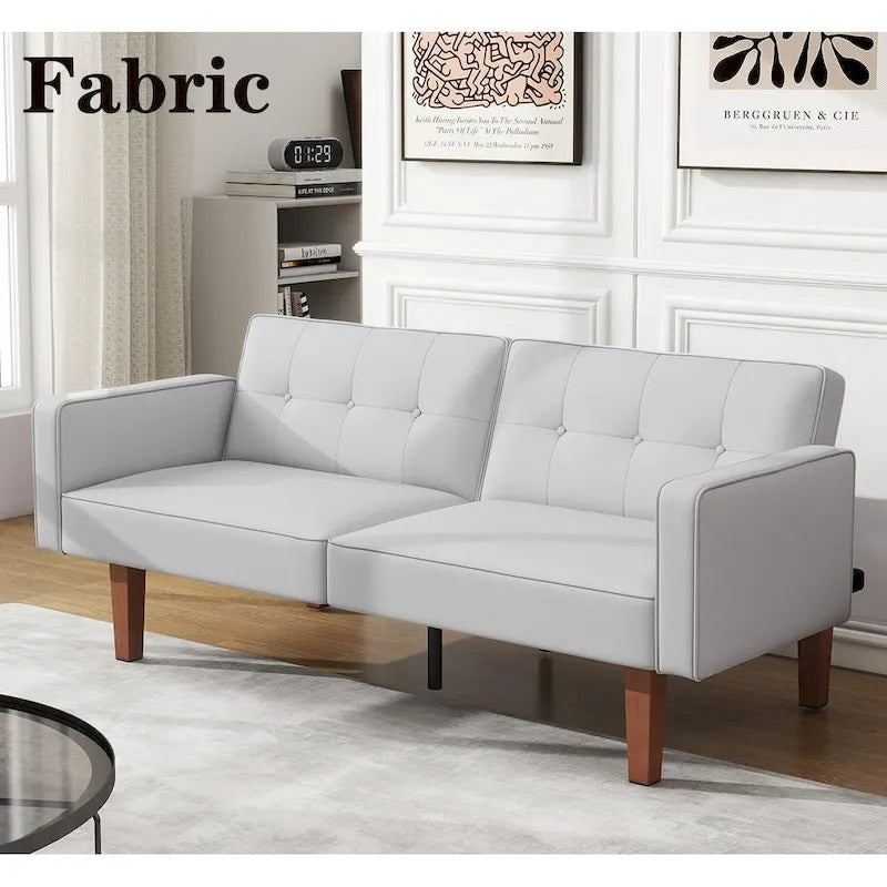 Canapé-lit convertible futon avec matelas en mousse à mémoire de forme
