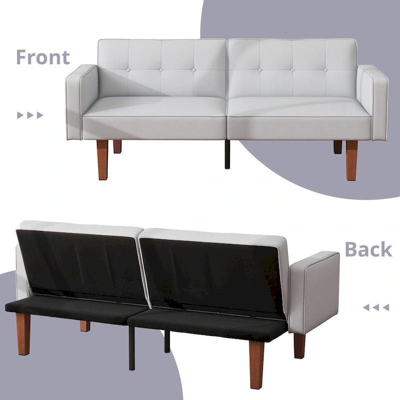 Canapé-lit convertible futon avec matelas en mousse à mémoire de forme