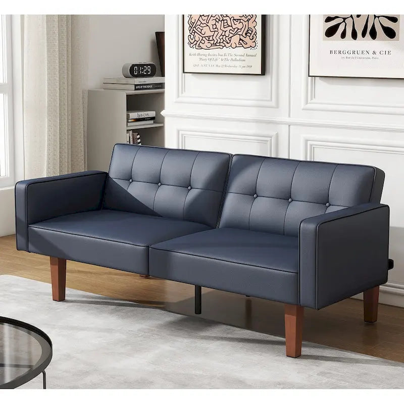 Canapé-lit convertible futon avec matelas en mousse à mémoire de forme