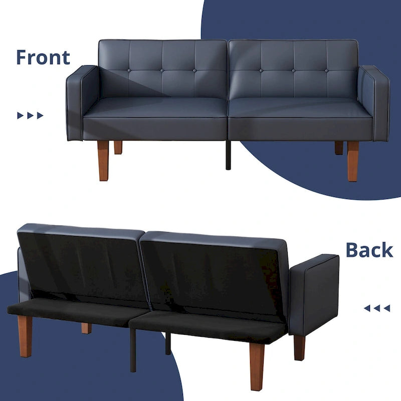 Canapé-lit convertible futon avec matelas en mousse à mémoire de forme
