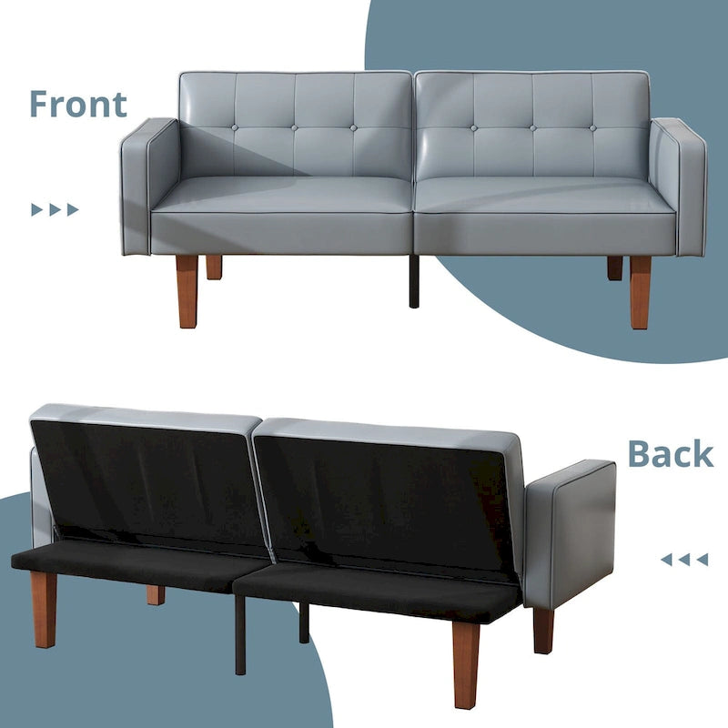 Canapé-lit convertible futon avec matelas en mousse à mémoire de forme