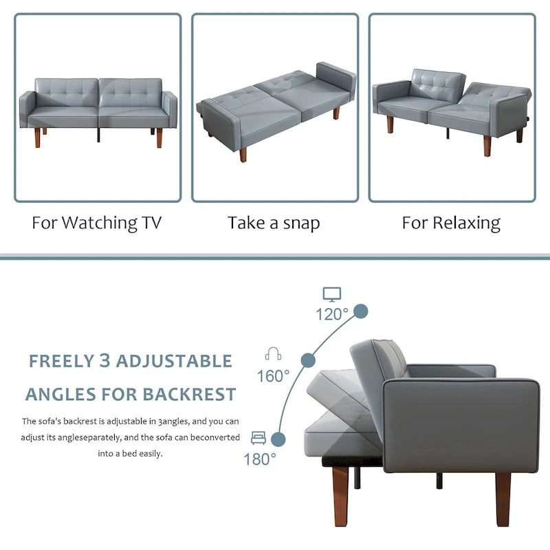 Canapé-lit convertible futon avec matelas en mousse à mémoire de forme