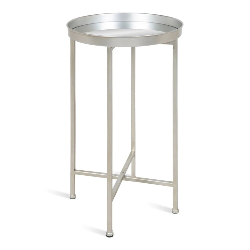 Table d'appoint pliante ronde en métal | 14 po x 25,75 po