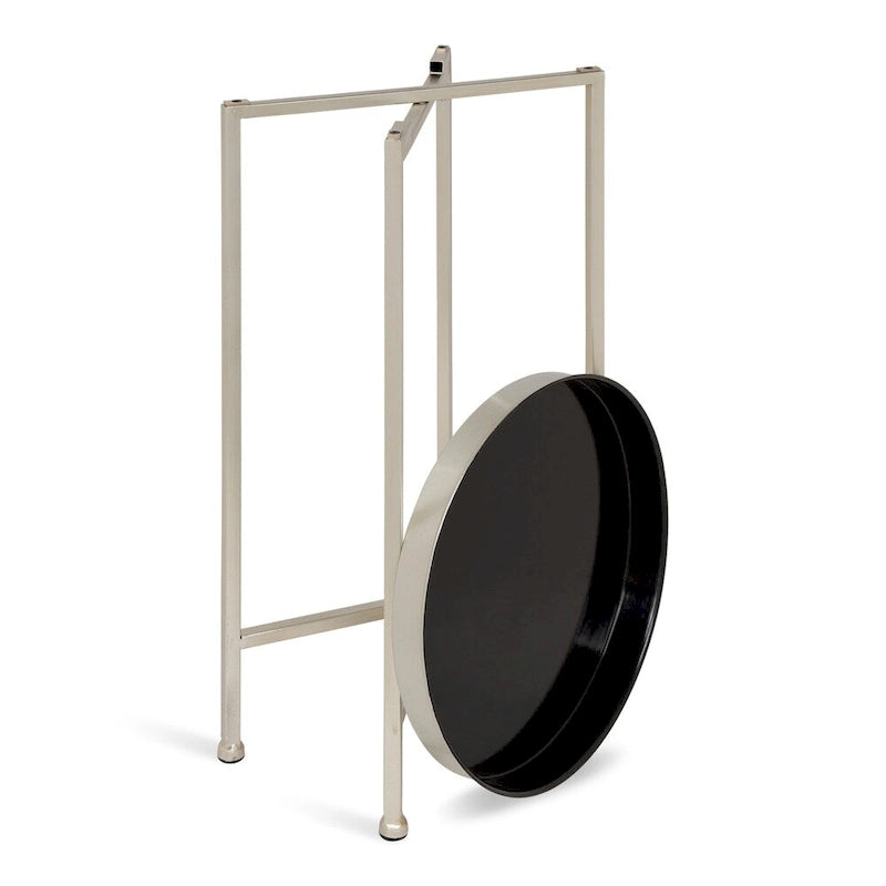Table d'appoint pliante ronde en métal | 14 po x 25,75 po