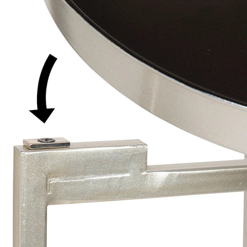 Table d'appoint pliante ronde en métal | 14 po x 25,75 po