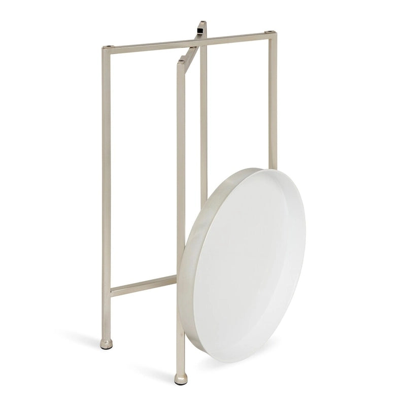 Table d'appoint pliante ronde en métal | 14 po x 25,75 po