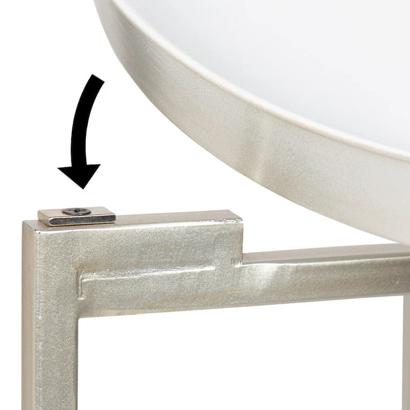 Table d'appoint pliante ronde en métal | 14 po x 25,75 po
