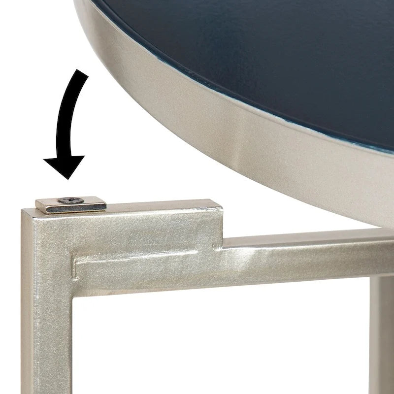 Table d'appoint pliante ronde en métal | 14 po x 25,75 po