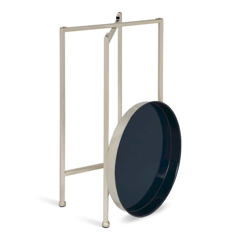 Table d'appoint pliante ronde en métal | 14 po x 25,75 po